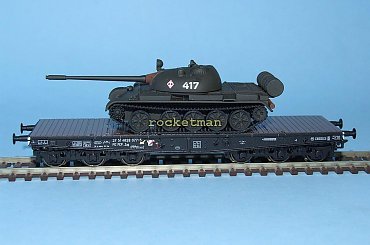 Platforma z czołgiem T55 Wojsko Polskie epoka IVa w skali H0 #Platforma z #czołgiem #T55 #Wojsko #Polskie H0